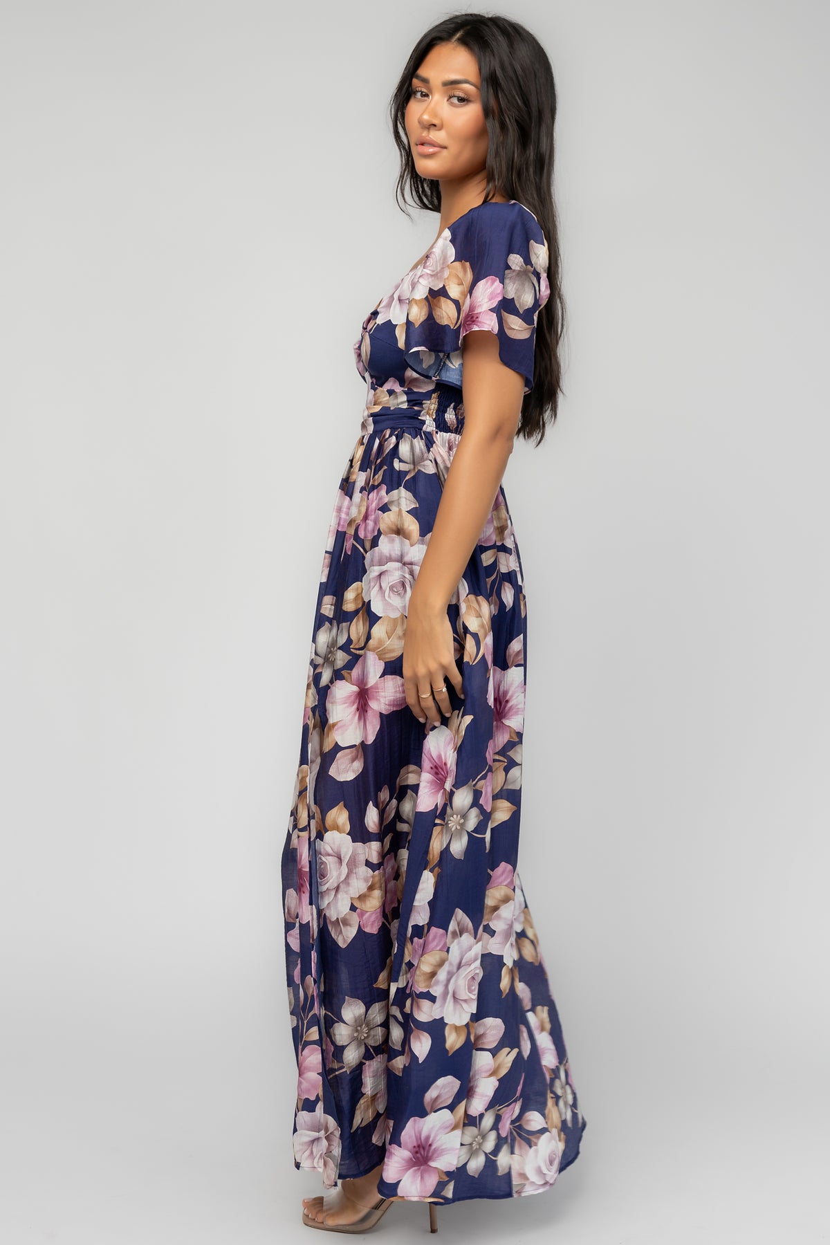 Aveline Maxi Dress | Dark Blue + Orchid