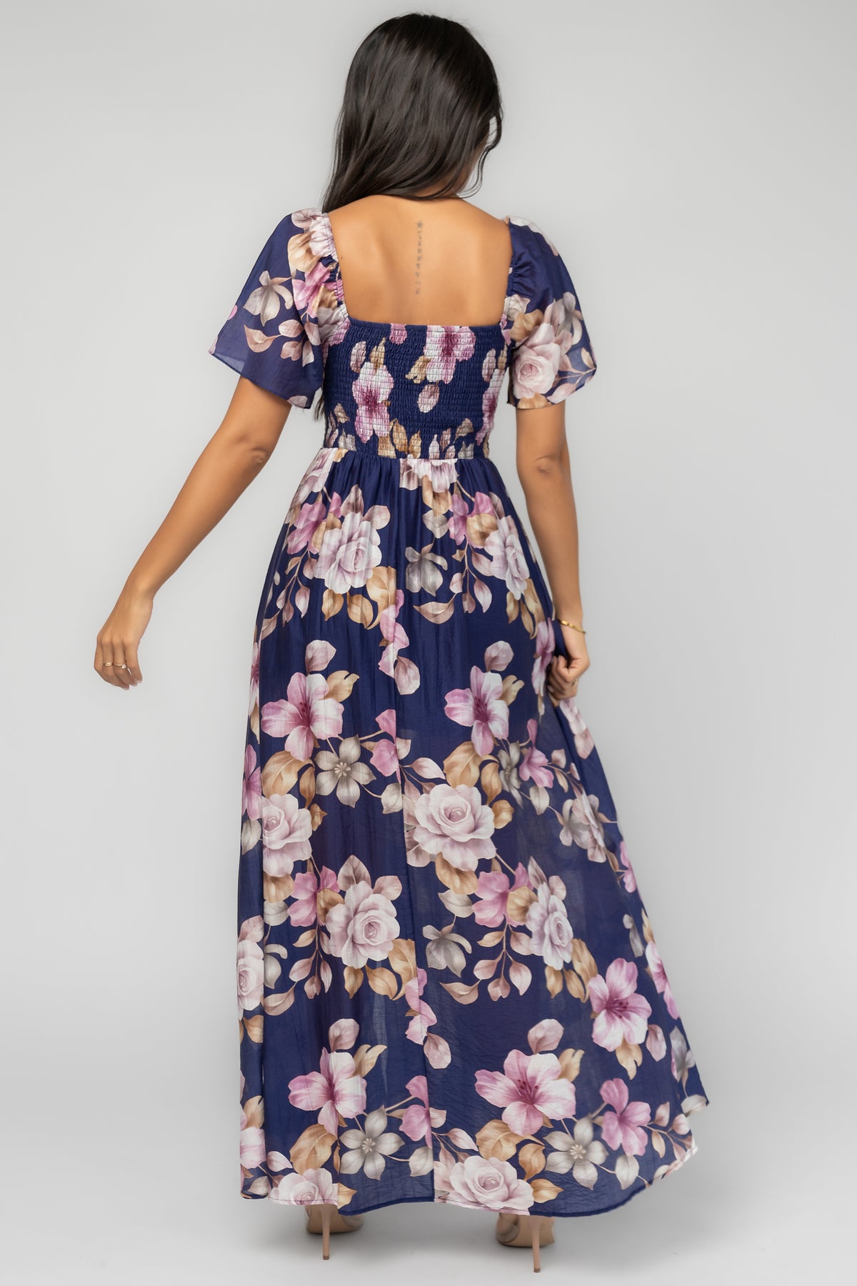 Aveline Maxi Dress | Dark Blue + Orchid