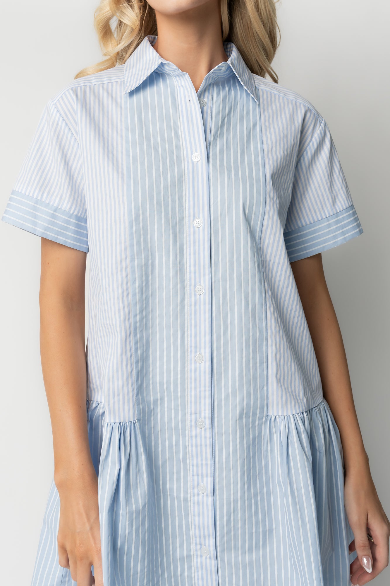 Penelope Shirt Dress | Blue + White Stripe