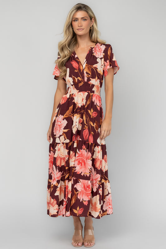 Holland Dress | Burgundy Floral