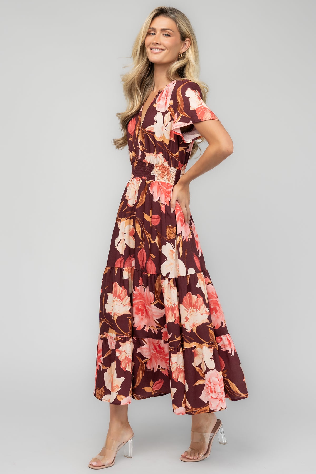 Holland Dress | Burgundy Floral