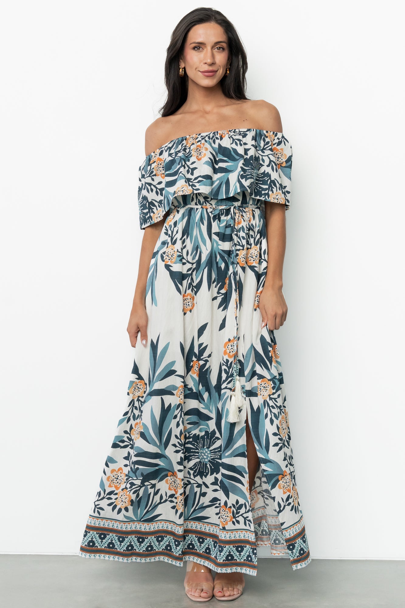 Valentina Off Shoulder Maxi Dress | Multi Print