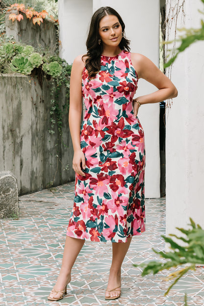 Fernanda Midi Dress | Fuchsia Floral