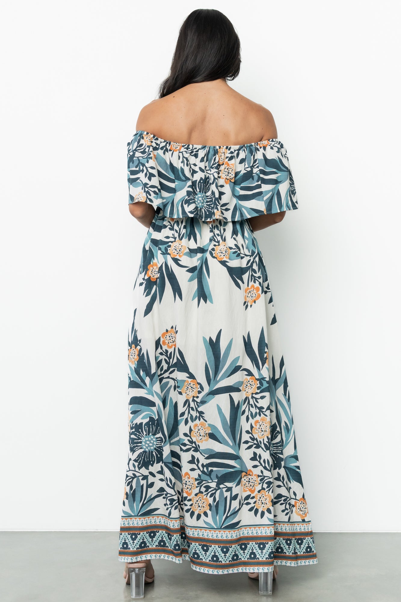 Valentina Off Shoulder Maxi Dress | Multi Print