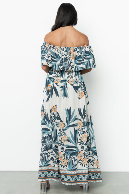 Valentina Off Shoulder Maxi Dress | Multi Print
