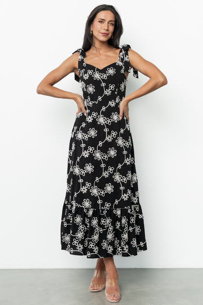 Amor Midi Dress | Black + Ivory Floral