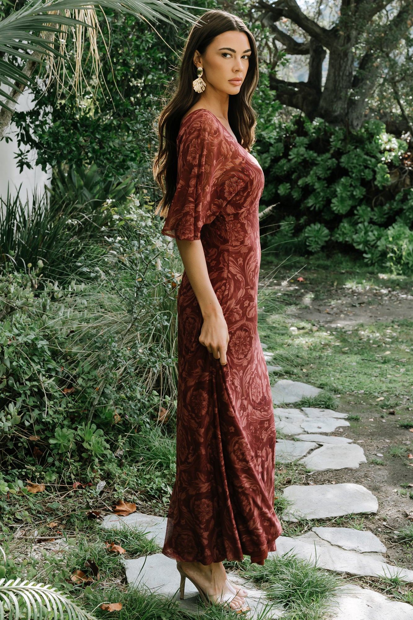 sevilla knit maxi dress PLUNGE DIAMOND KNIT MAXI DRESS M