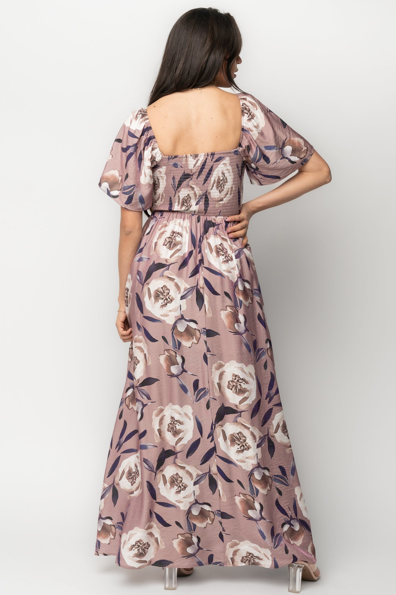 Aveline Maxi Dress | Dusty Mauve Floral