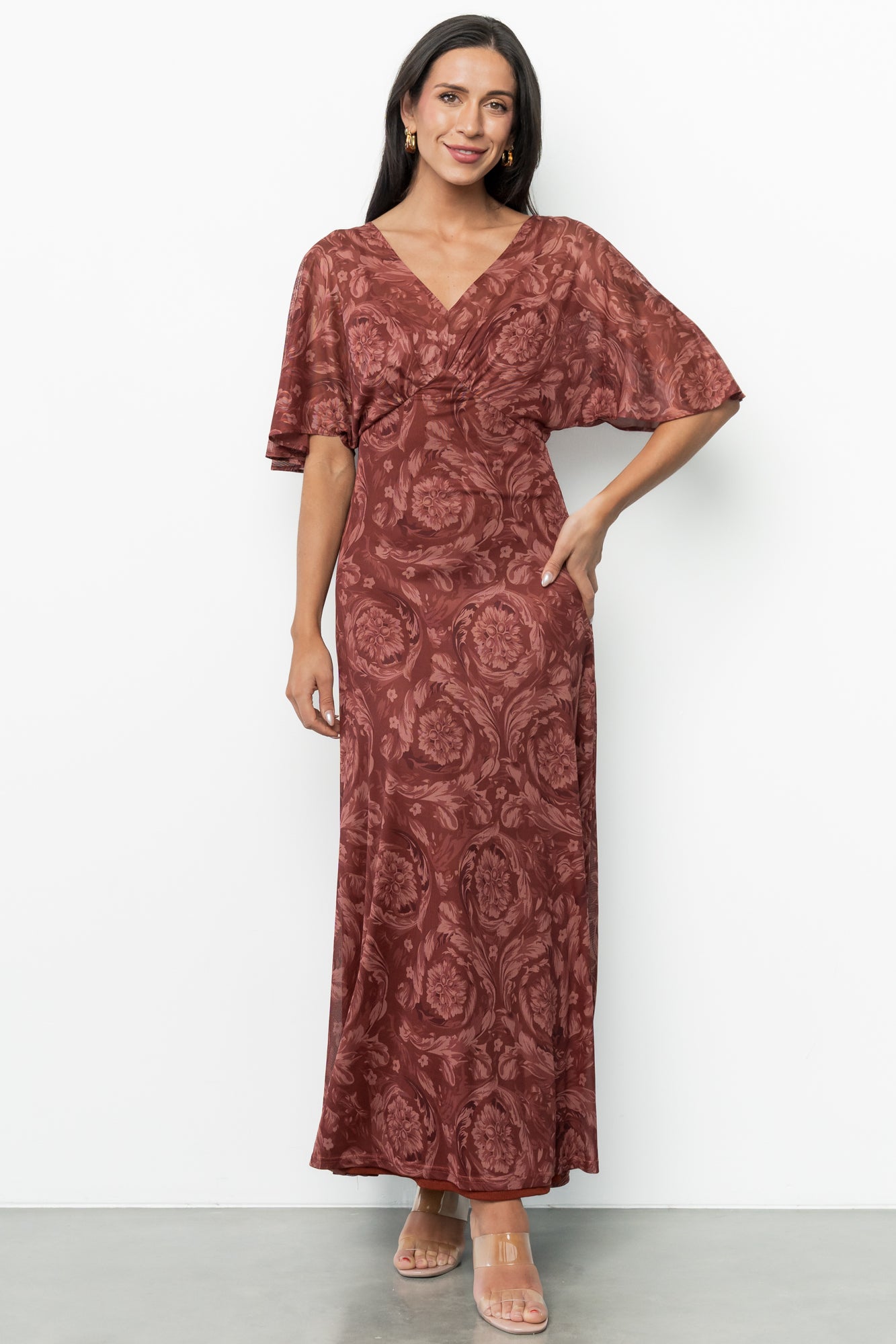 Sevilla Mesh Maxi Dress | Marsala