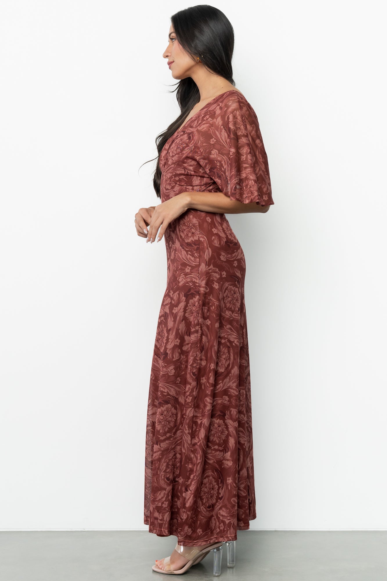 Sevilla Mesh Maxi Dress | Marsala