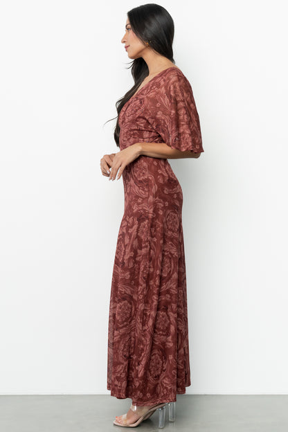 Sevilla Mesh Maxi Dress | Marsala
