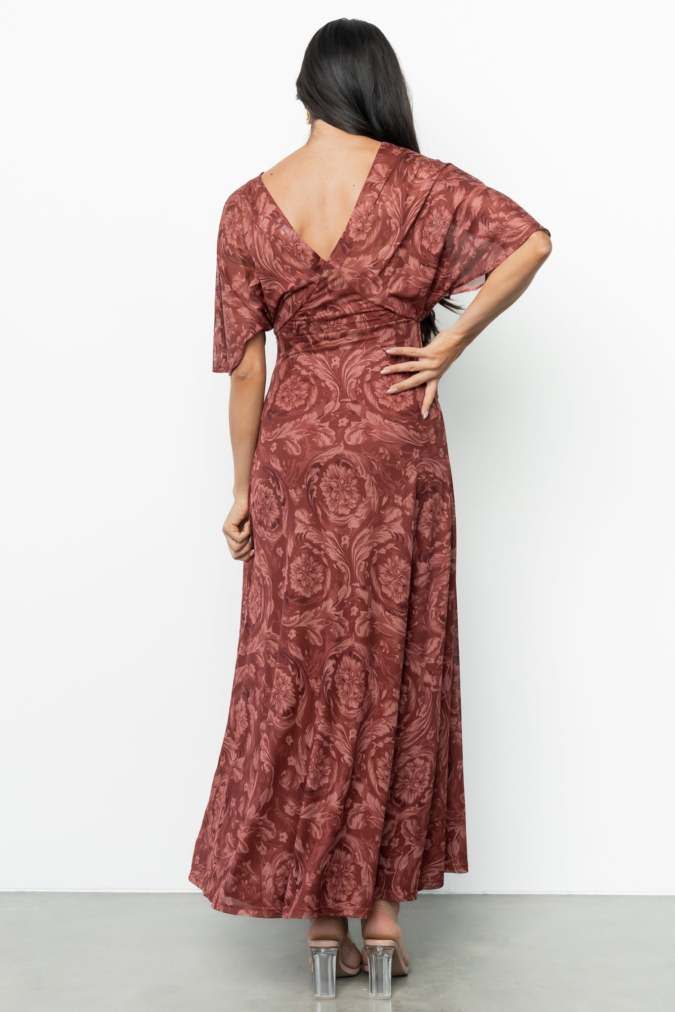Sevilla Mesh Maxi Dress | Marsala