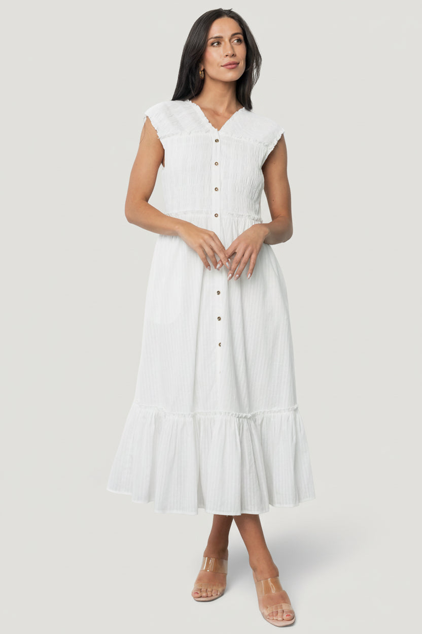 Luisa Midi Dress | Off White