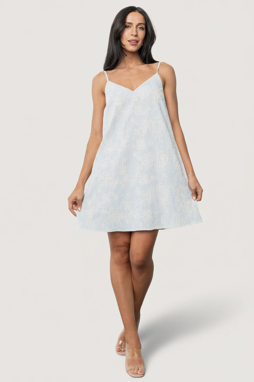 Nyra Short Dress | Blue Stripe