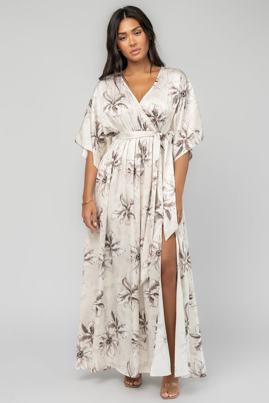 Hamilton Kimono Maxi Dress | Ivory Floral