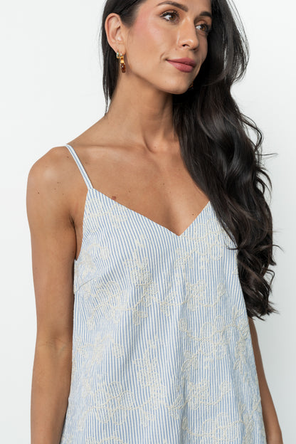 Nyra Short Dress | Blue Stripe