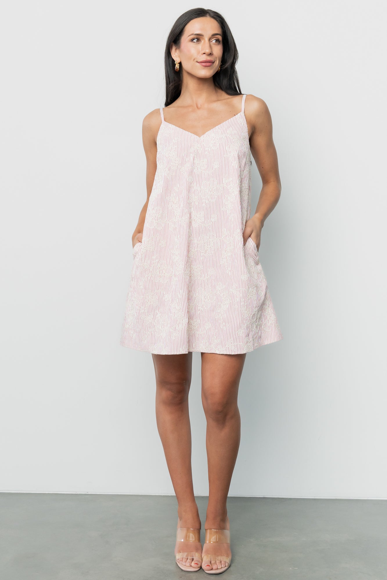 Nyra Short Dress | Red Stripe