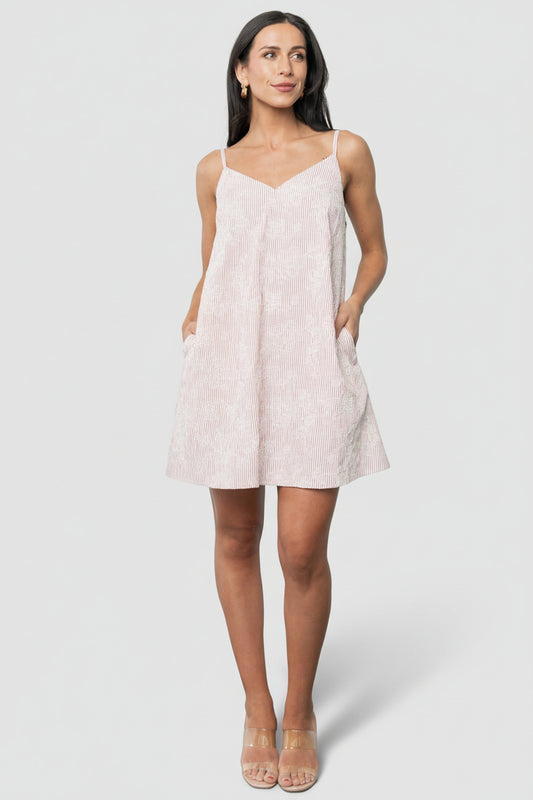 Nyra Short Dress | Red Stripe