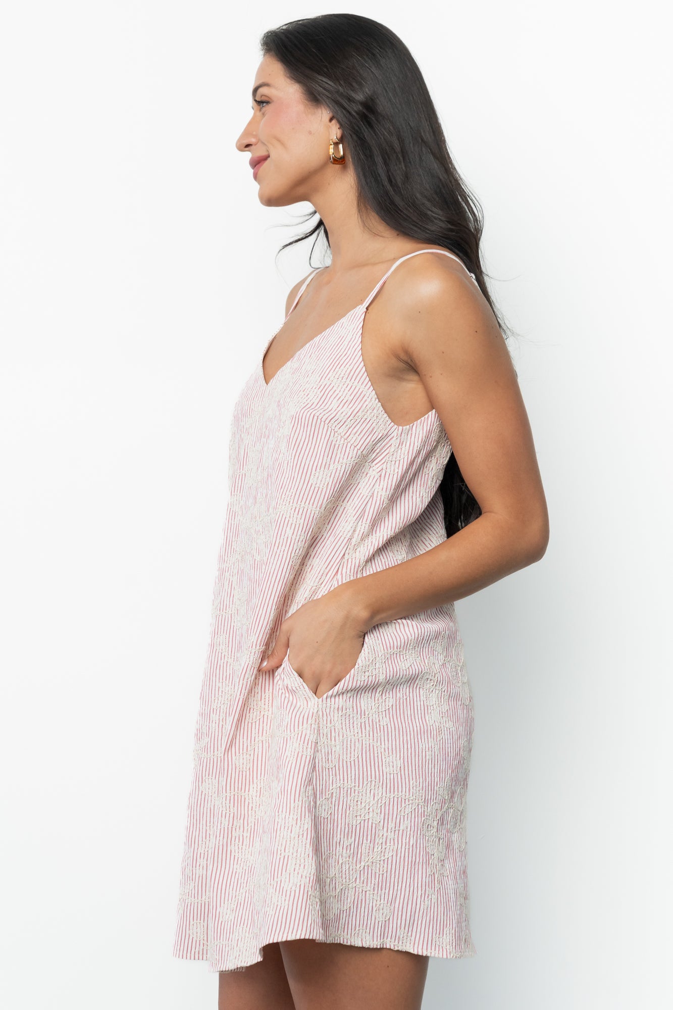 Nyra Short Dress | Red Stripe