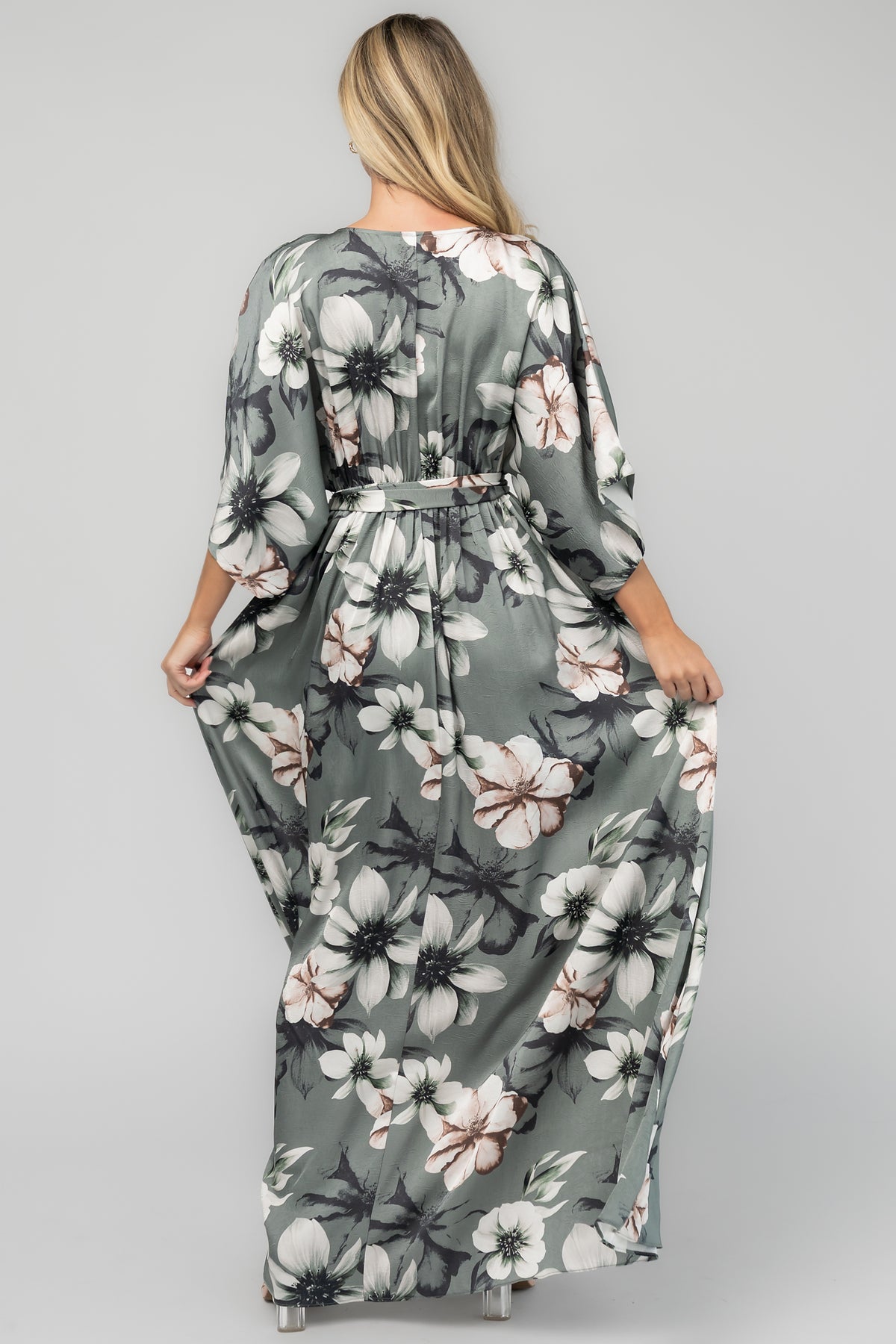 Hamilton Kimono Maxi Dress | Dark Sage Floral