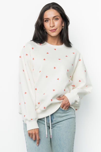 Lovestruck Sweatshirt | Cream + Red
