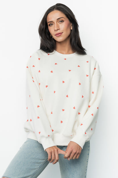 Lovestruck Sweatshirt | Cream + Red