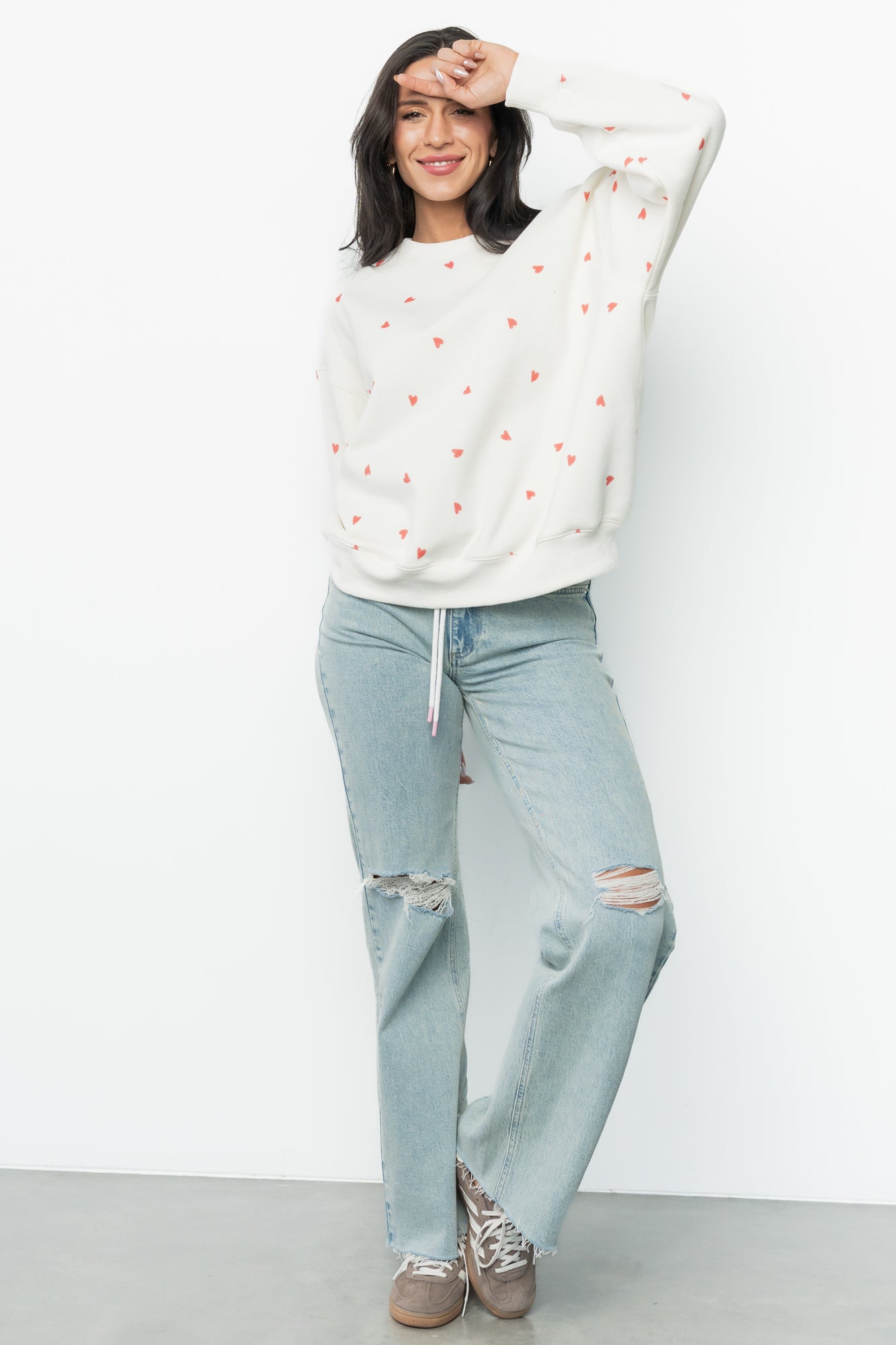 Lovestruck Sweatshirt | Cream + Red