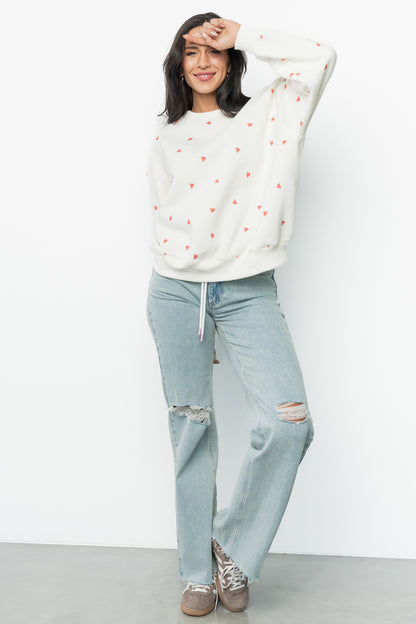 Lovestruck Sweatshirt | Cream + Red