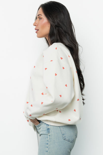 Lovestruck Sweatshirt | Cream + Red
