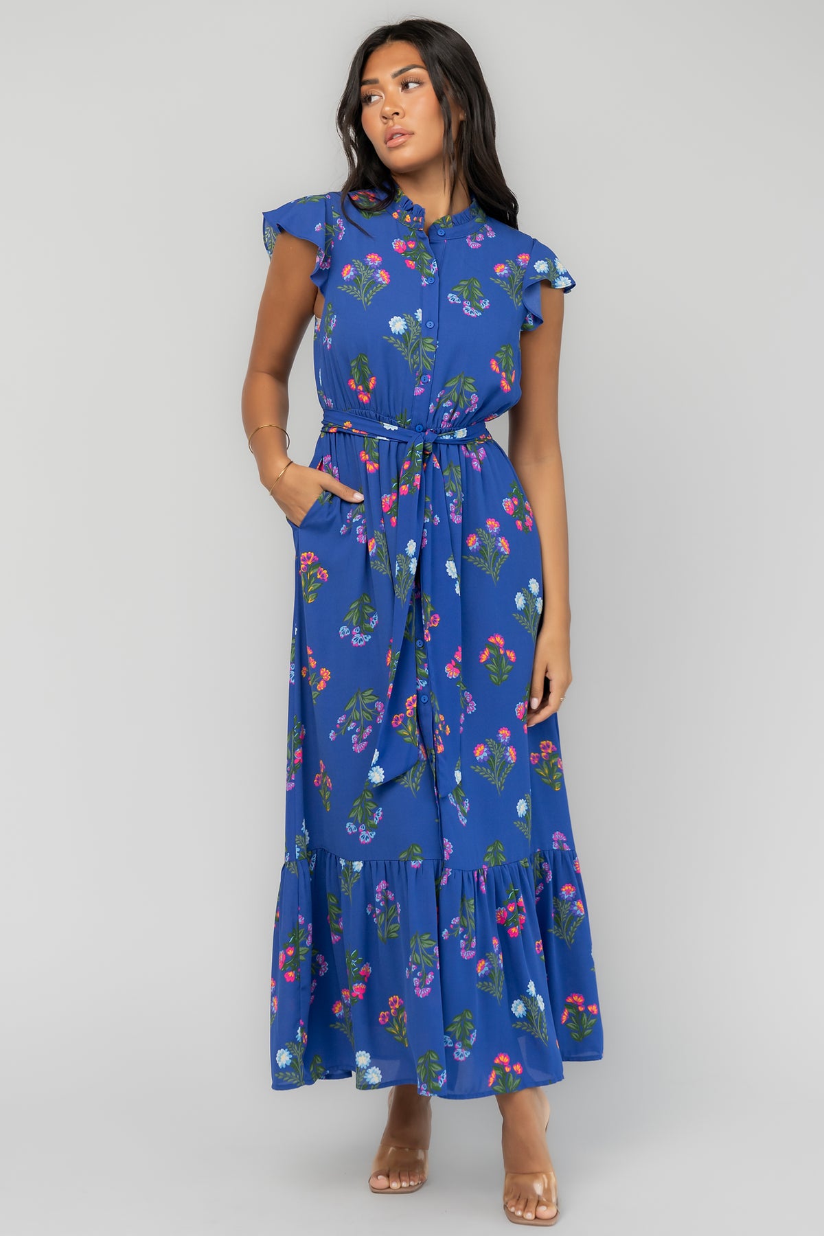 Shaylie Maxi Dress | Indigo Floral