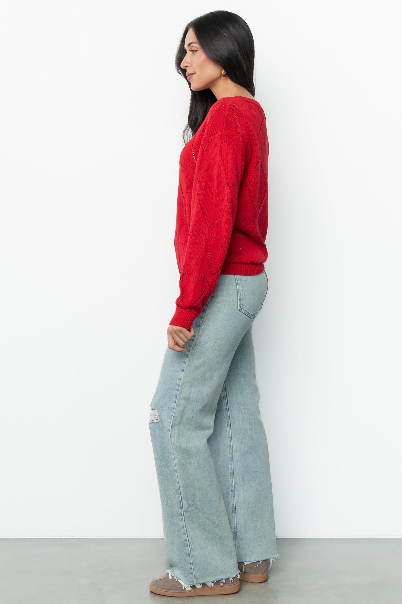 Heartfelt Sweater Top | Red