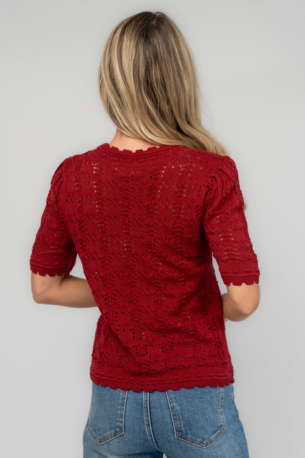 Serenity Knit Sweater Top | Wine