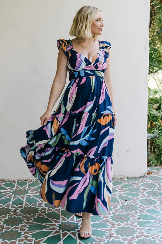 Mercedes Maxi Dress | Tropical Navy Multi