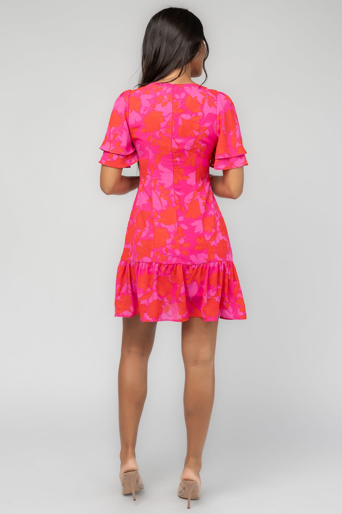 Raya Short Dress | Fuchsia Multi