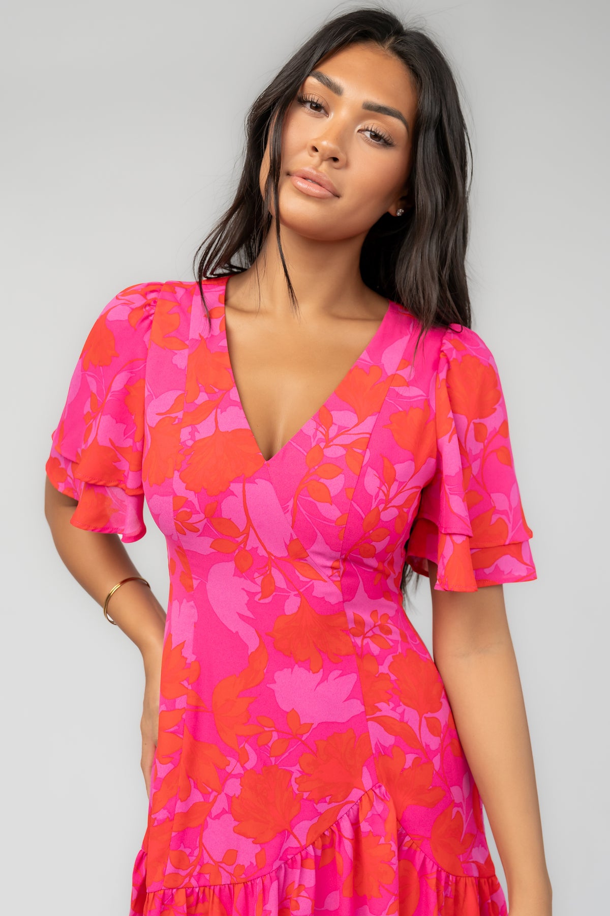 Raya Short Dress | Fuchsia Multi