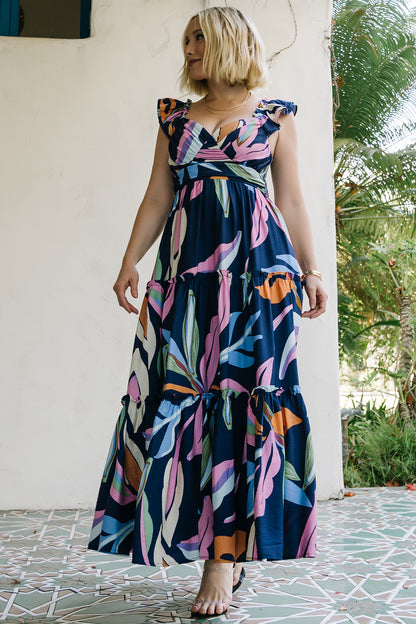 Mercedes Maxi Dress | Tropical Navy Multi