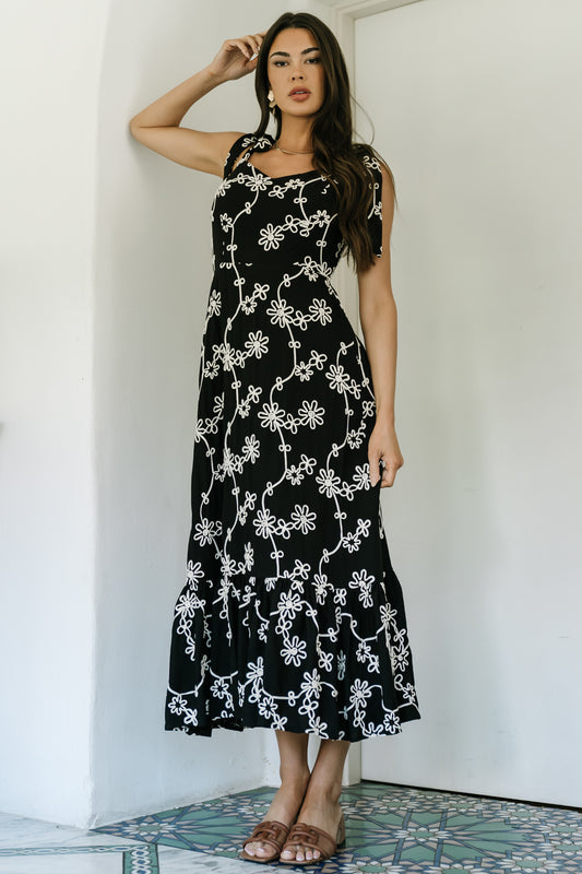 Amor Midi Dress | Black + Ivory Floral