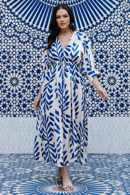 Málaga Midi Dress | Cobalt Print