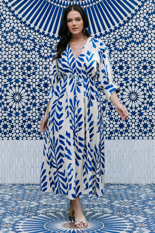 Málaga Midi Dress | Cobalt Print