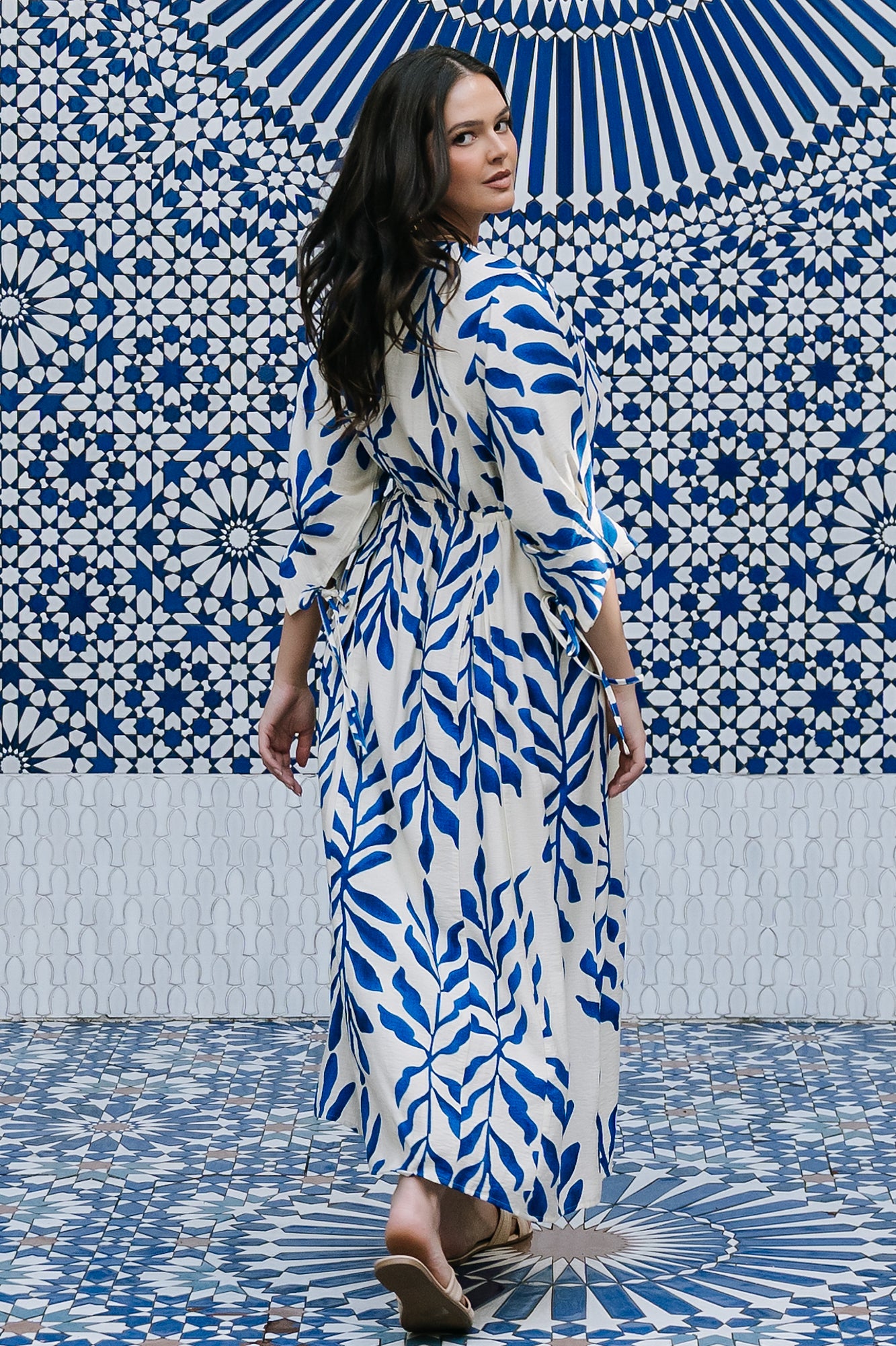 Málaga Midi Dress | Cobalt Print