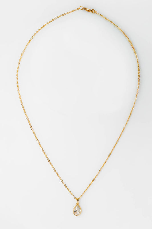 Christy Teardrop Pendant Necklace | Gold