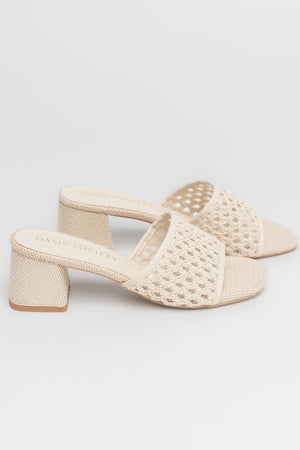 Cameron Woven Block Heel | Ivory