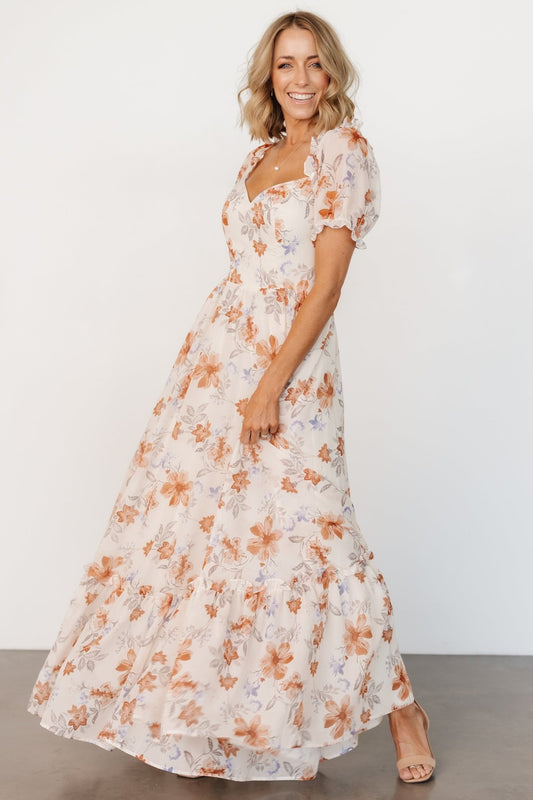 Aberdeen Sweetheart Maxi Dress | Cream Floral - Baltic Born