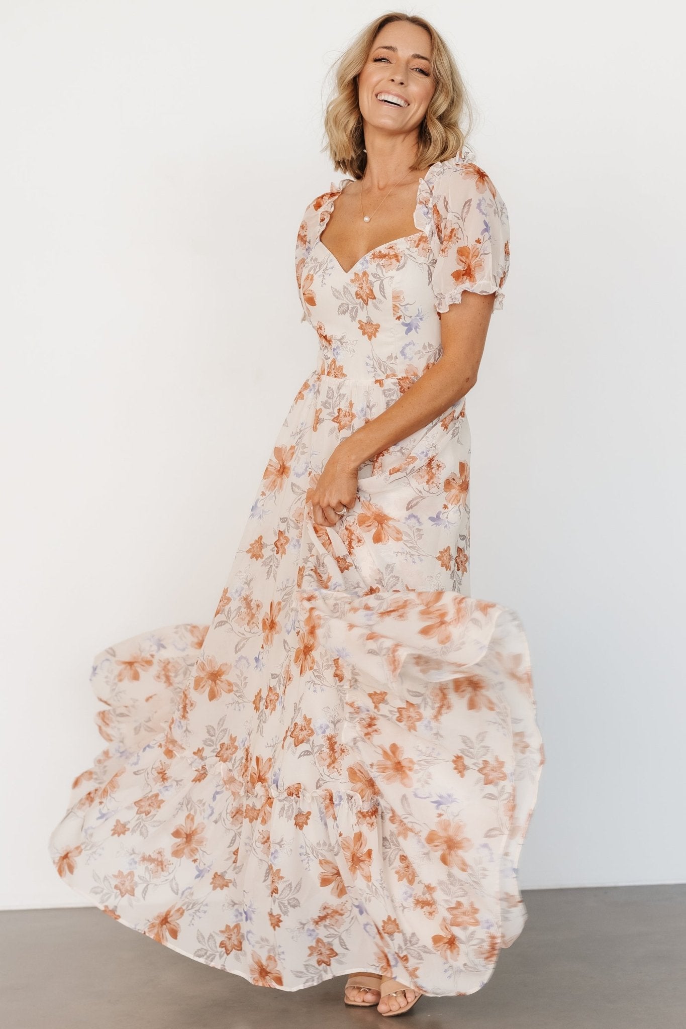 Aberdeen Sweetheart Maxi Dress | Cream Floral - Baltic Born