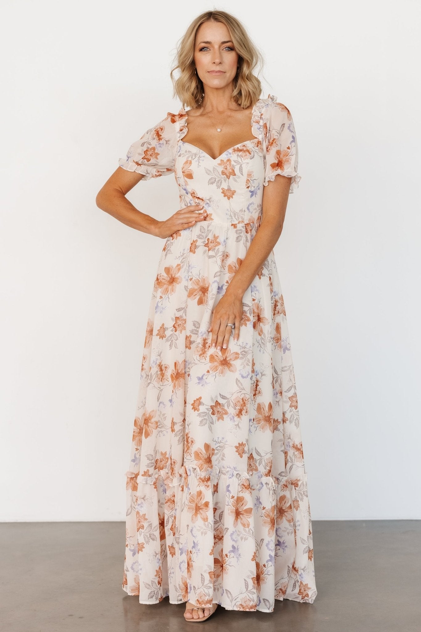 Aberdeen Sweetheart Maxi Dress | Cream Floral - Baltic Born