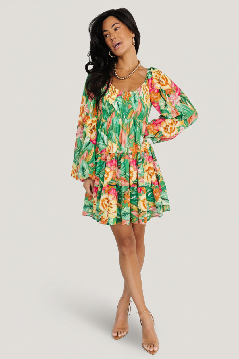 knee length dresses for ladies Modern Hook Flower Hollow Short Beach Dress – FancyVestido main image 1