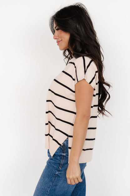 Ada Dolman Top | Natural + Black - Baltic Born