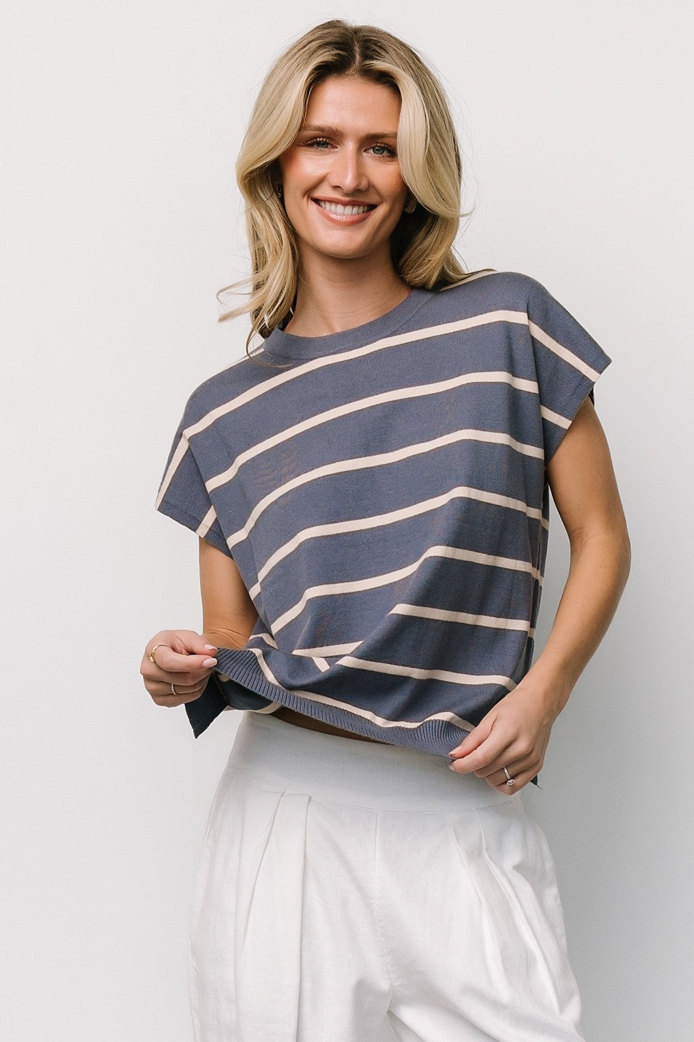 Ada Dolman Top | Slate + Natural - Baltic Born