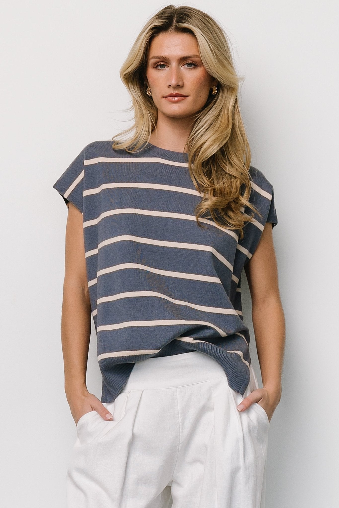 Ada Dolman Top | Slate + Natural - Baltic Born