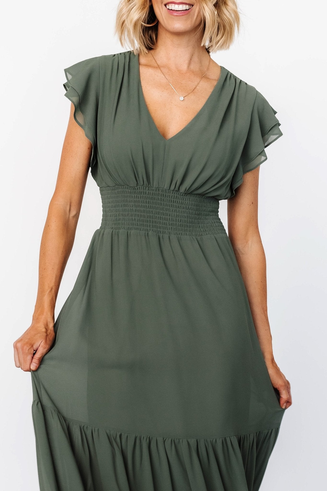 Adelina Maxi Dress | Dark Sage - Baltic Born